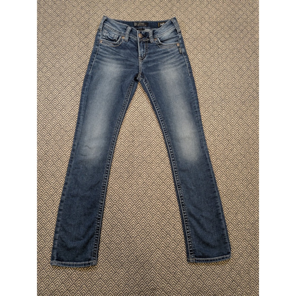 Silver Jeans Suki Mid Rise Straight Leg Jeans Women's Size 28 32 Blue Denim